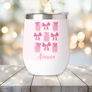 Hot Pink Coquette Pickle Jar and Bow Personalised