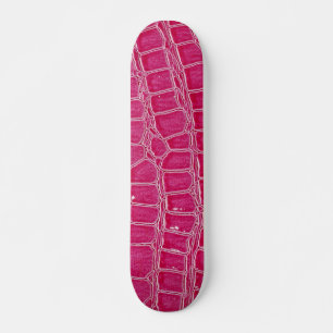 Hot Pink Croc Crocodile Skin Old School Skateboard