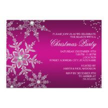 Hot Pink Crystal Snowflake Christmas Dinner Party