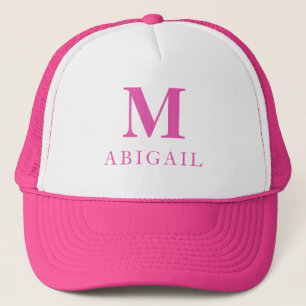 Hot Pink Custom Monogram Name Trucker Hat