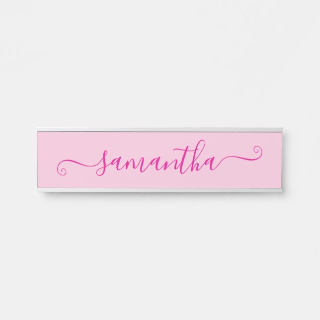 Hot Pink Cute Signature Door Sign (Front)