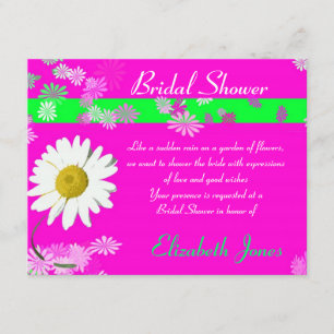 Hot Pink Daisy Bridal Shower Invite