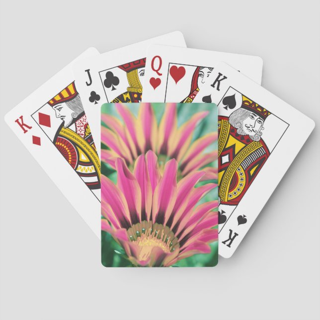 Hot Pink Daisy Petals Playing Cards (Back)