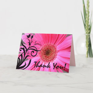 Hot Pink Daisy Thank You Card