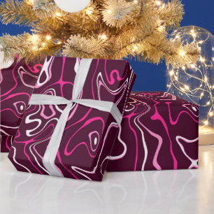 Hot pink damascus abstract swirls cool pattern wrapping paper