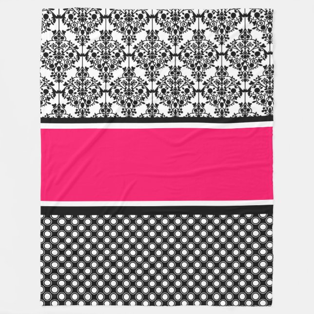 hot pink damask blanket (Front)