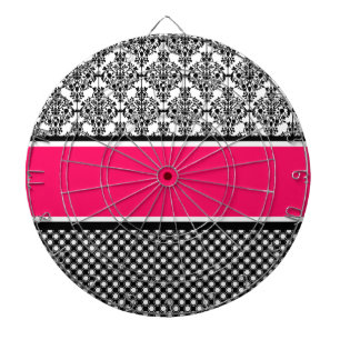 hot pink damask dartboard