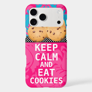 Hot Pink Damask KEEP CALM AND Eat Cookies