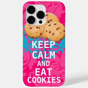 Hot Pink Damask KEEP CALM AND Eat Cookies Case-Mate iPhone 14 Pro Max Case