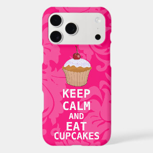 Hot Pink Damask KEEP CALM AND Eat Cupcakes