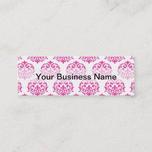 Hot pink damask mini business card
