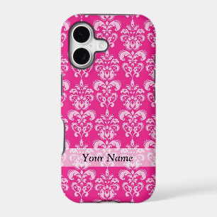 Hot pink damask pattern