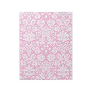 Hot pink damask pattern notepad