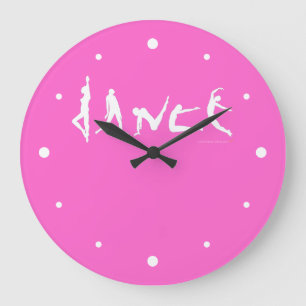 Hot Pink Dance Dancers Wall Clock for Studio Etc