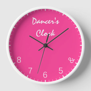 Hot Pink Dancers Clock - Funny Dancing Dance Humor
