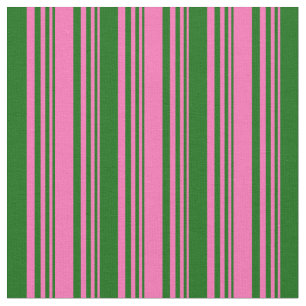 Hot Pink & Dark Green Lined/Striped Pattern Fabric