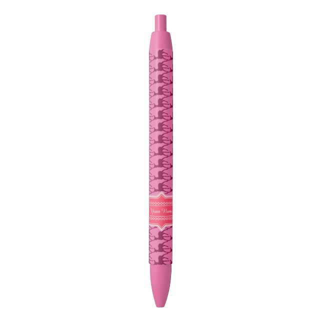 Hot Pink Deer, Personalised Name | N1 Black Ink Pen (Front Vertical)