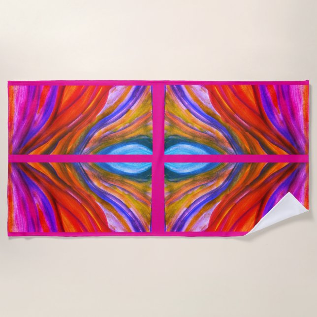 Hot Pink Desert Inspirations Beach Towel (Front)