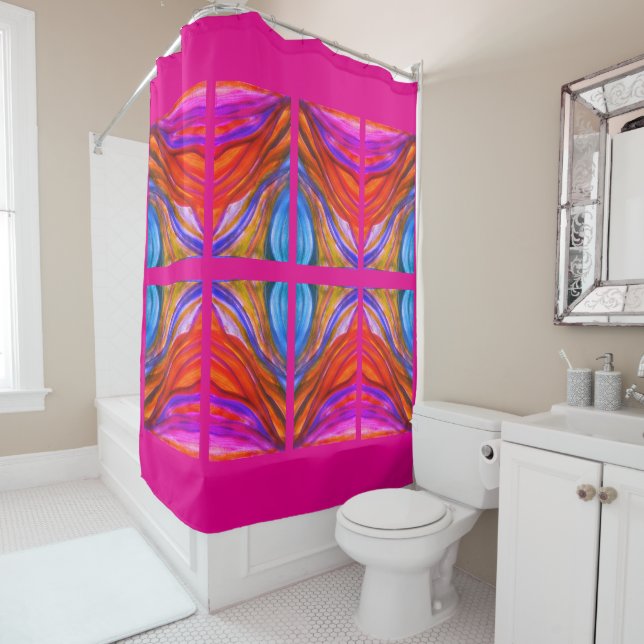 Hot Pink Desert Inspirations Shower Curtain (In Situ)