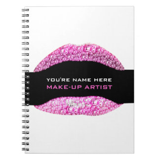 Hot Pink Diamond Bling Make-Up Artist 80 Page Spiral Notebook