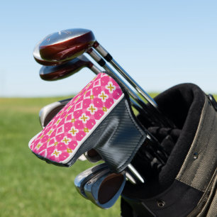 Hot Pink Diamond Flower Sparkle Golf Head Cover