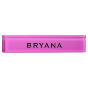 Hot Pink Dipped Modern Bright Personalised Desk Nameplate