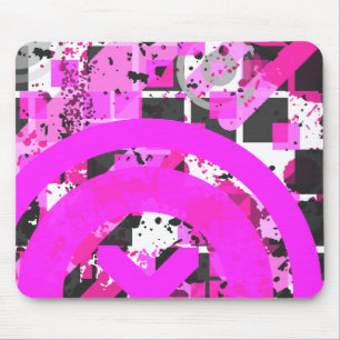 hot pink distressed chex : mouse pad