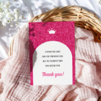 Hot Pink Doll Card, Fashion Doll Thank You Card