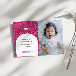 Hot Pink Doll, Fashion Doll Thank You Photo Card