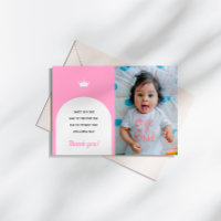 Hot Pink Doll, Fashion Doll Thank You Photo Card