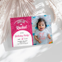 Hot Pink Doll Photo Invite, Fashion Doll Party 