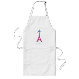 Hot Pink Eiffel Tower in faux glitter Long Apron