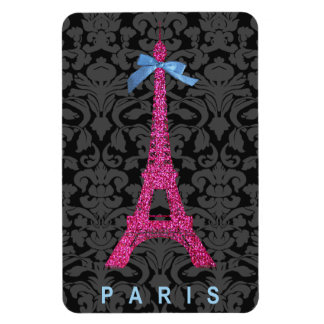 Hot Pink Eiffel Tower in faux glitter Magnet
