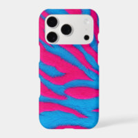 Hot Pink & Electric Blue Fuzzy Zebra Neon Y2K