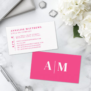 Hot Pink Elegant Professional Business Card
