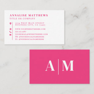 Hot Pink Elegant Professional Business Card