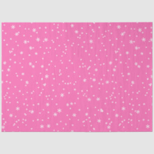 Hot Pink Elegant Winter Snowflakes Tissue Paper