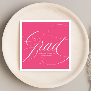 Hot Pink   Eloquence Graduation Napkin