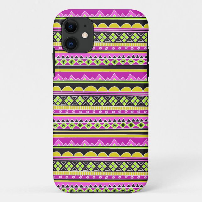 Hot Pink ethnic pattern Case-Mate iPhone Case (Back)