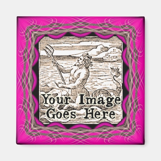 Hot Pink Fantasy Frame Template Magnet (Front)