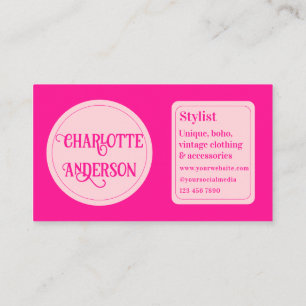 Hot Pink Fashion Stylist Business Card