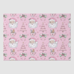 Hot Pink Father Christmas Bow Tissue Paper