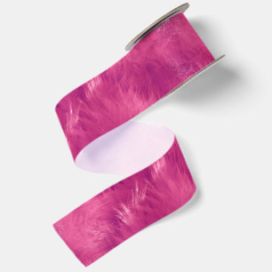 Hot Pink Faux Fur Birthday Satin Ribbon