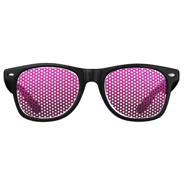 Hot Pink Faux Glitter Magenta Neon 80s Birthday  Retro Sunglasses (Front)
