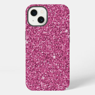 Hot Pink Faux Glitter Modern Chic iPhone 13 Case