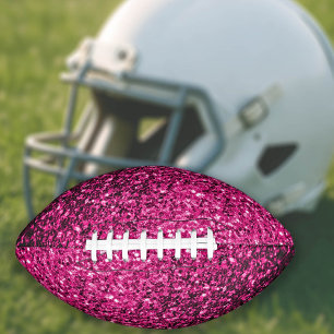 Hot pink faux glitter sparkles bling football