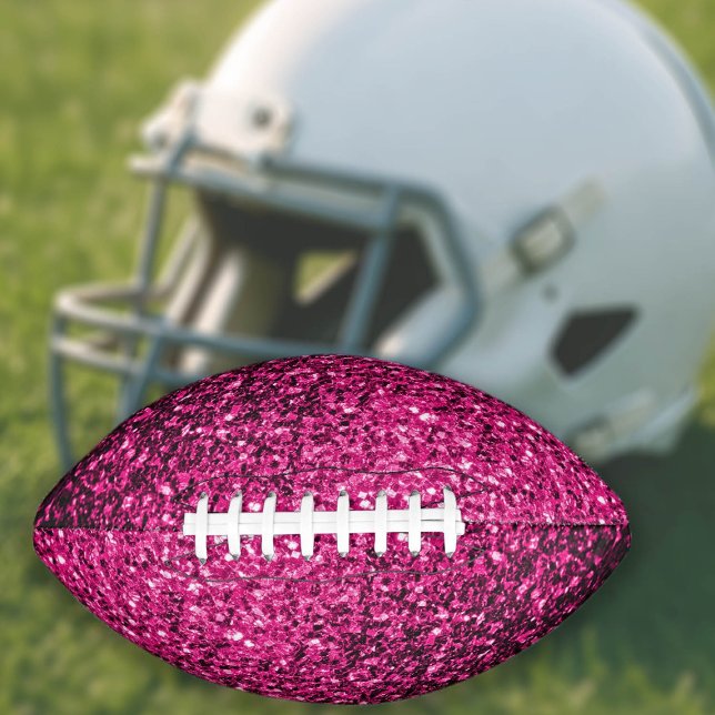 Hot pink faux glitter sparkles bling football (Creator Uploaded)