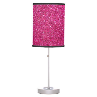 Hot Pink Faux Glitter Table Lamp