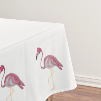 Hot Pink Flamingo Basketweave Lattice  Tablecloth