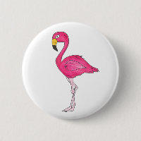 Hot Pink Flamingo Tropical Island Bird Paradise